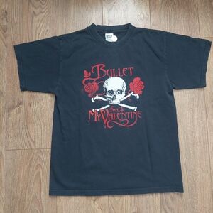 Bullet For My Valentine Rock Black Graphic T-Shirt Red Skull Design M S Anvil